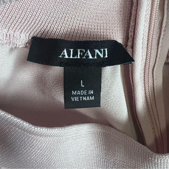 Alfani Pale Pink Long Sleeve Mock Neck Blouse Size L  NWT! - Picture 7 of 11